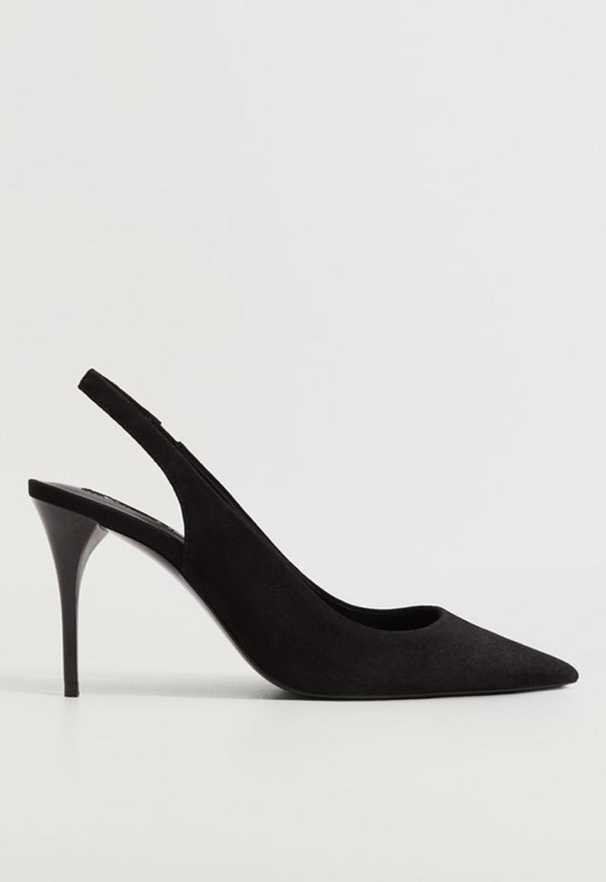 MANGO - Turi leather heel - black