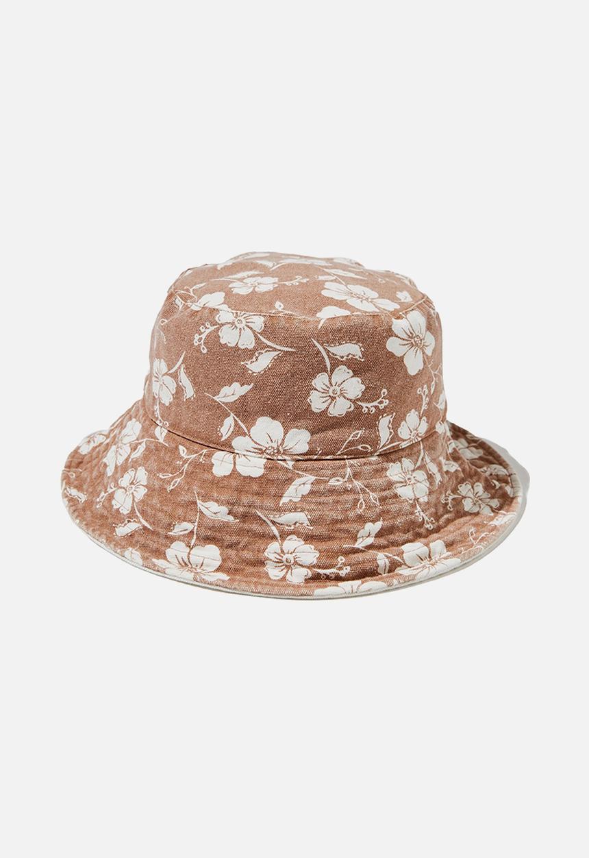 Rubi - Elly reversible wide brim bucket hat - camel