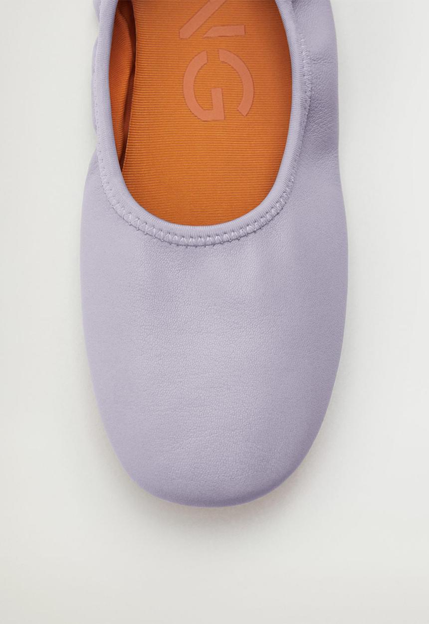 MANGO - Ballet leather ballerina - purple