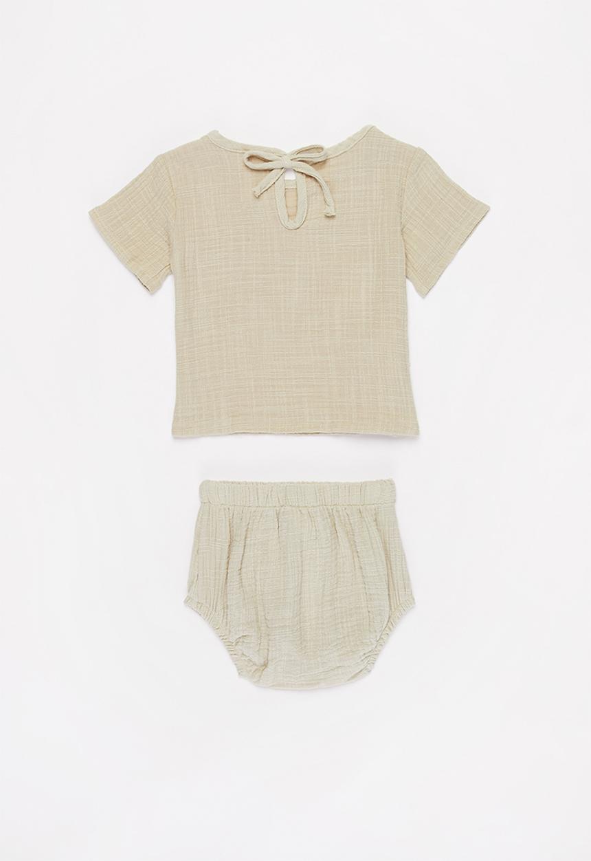 Pop Candy - Baby boys top & shorts set - beige