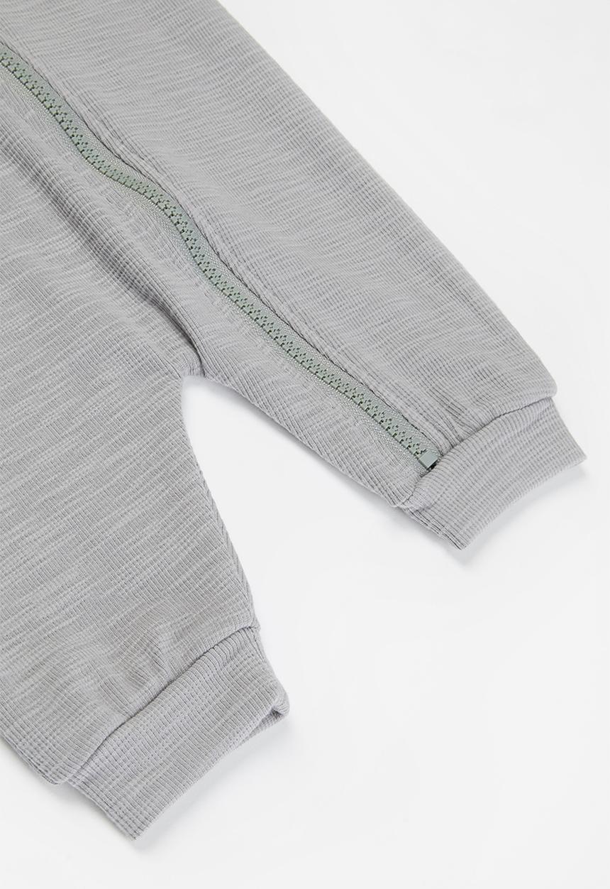 Pop Candy - Baby boys hooded romper - grey