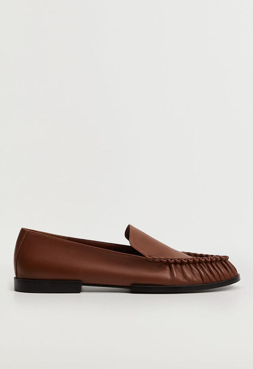 MANGO - Tunez leather loafer - brown