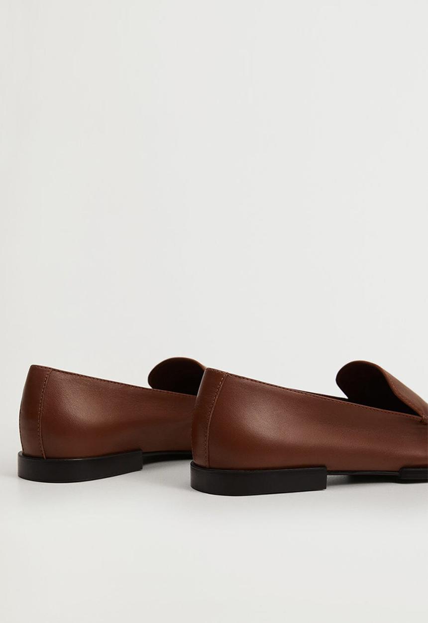 MANGO - Tunez leather loafer - brown