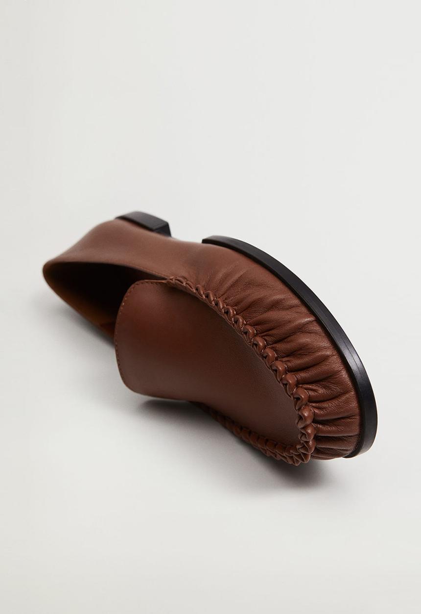 MANGO - Tunez leather loafer - brown