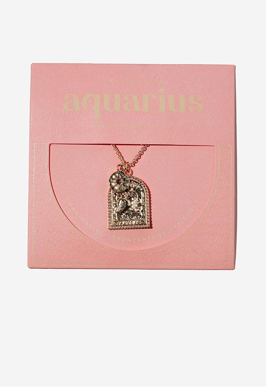 Rubi - Premium zodiac necklace - gold plated aquarius