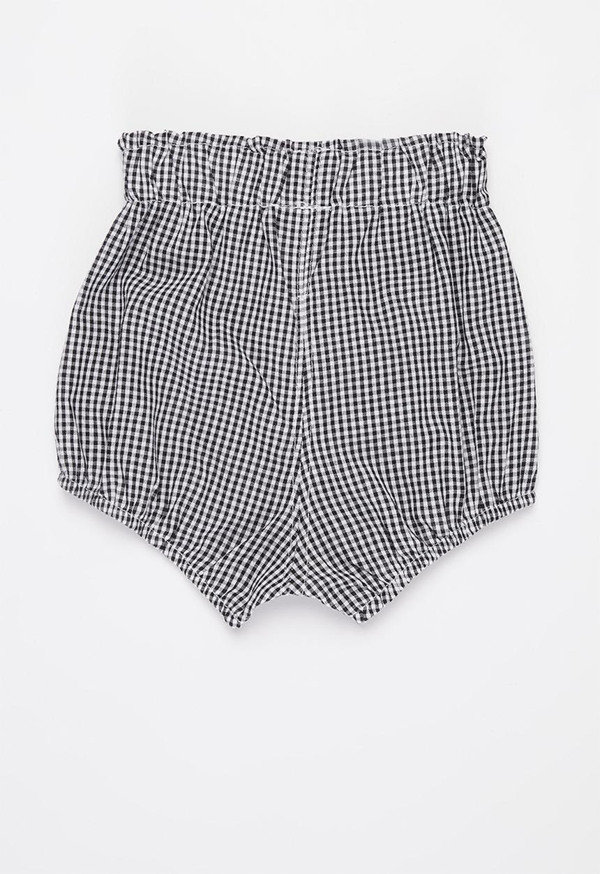 Pop Candy - Baby boys elastic waist shorts - black & white 