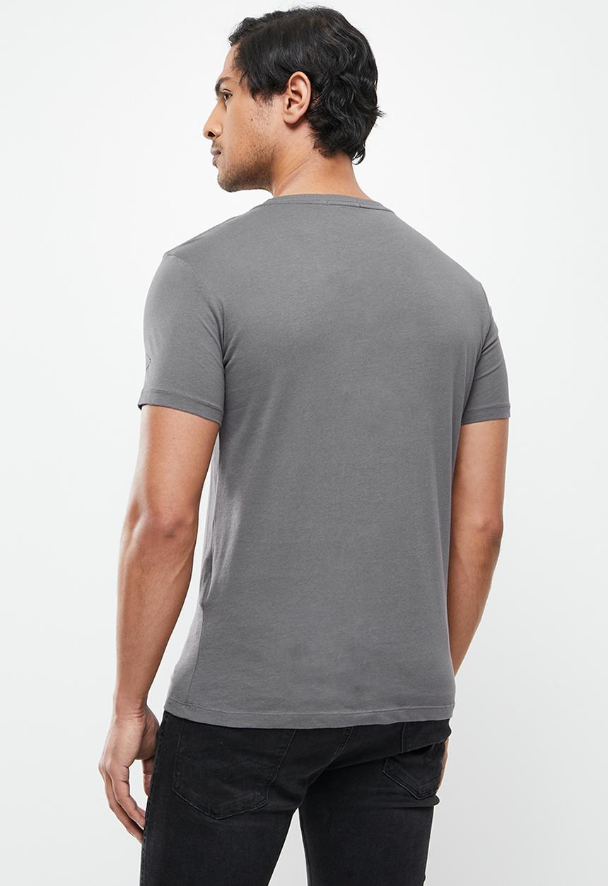 Replay - Printed line chest tee - grey