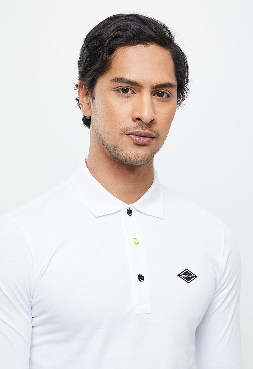 Replay - Replay long sleeve golfer - white