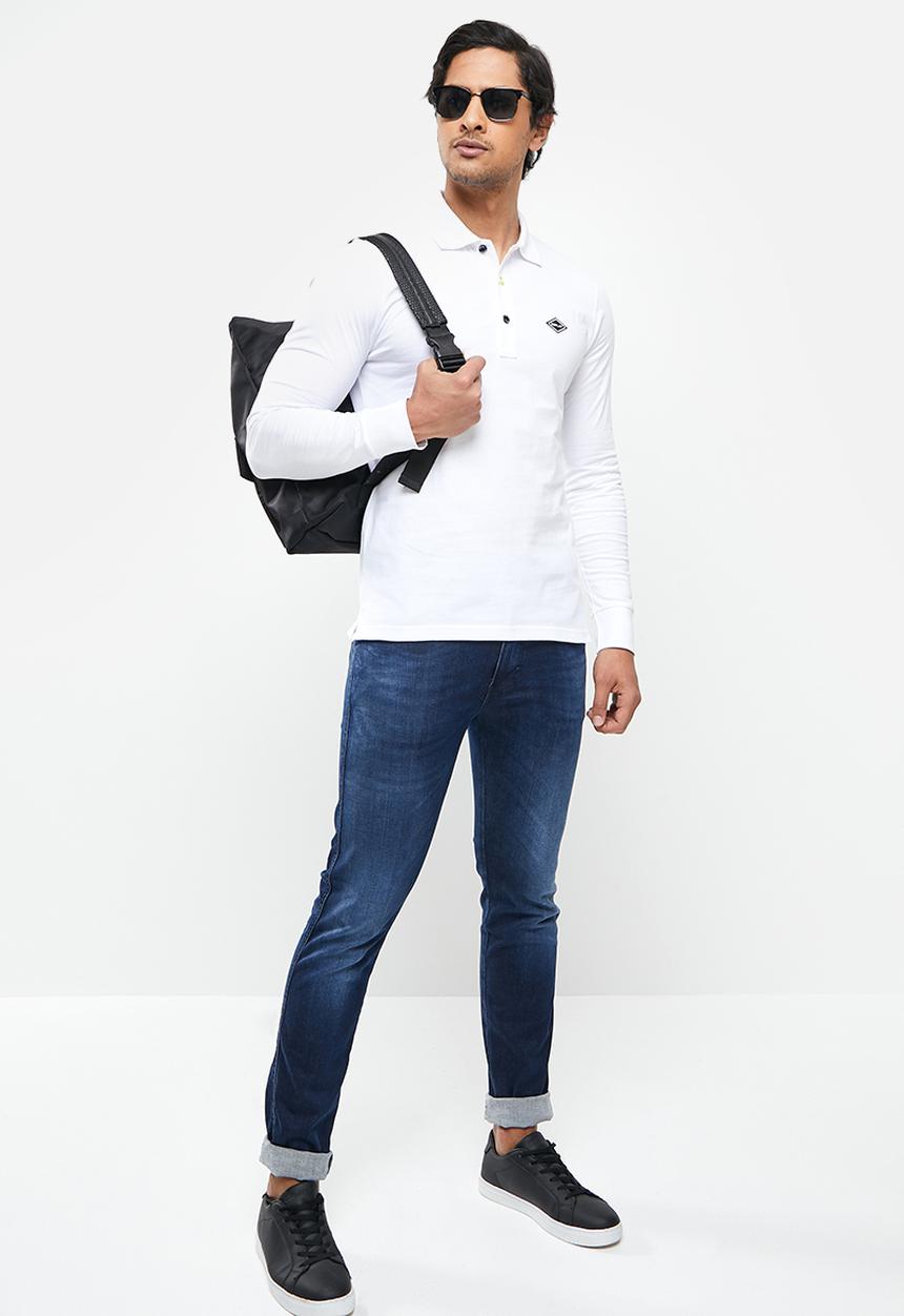 Replay - Replay long sleeve golfer - white