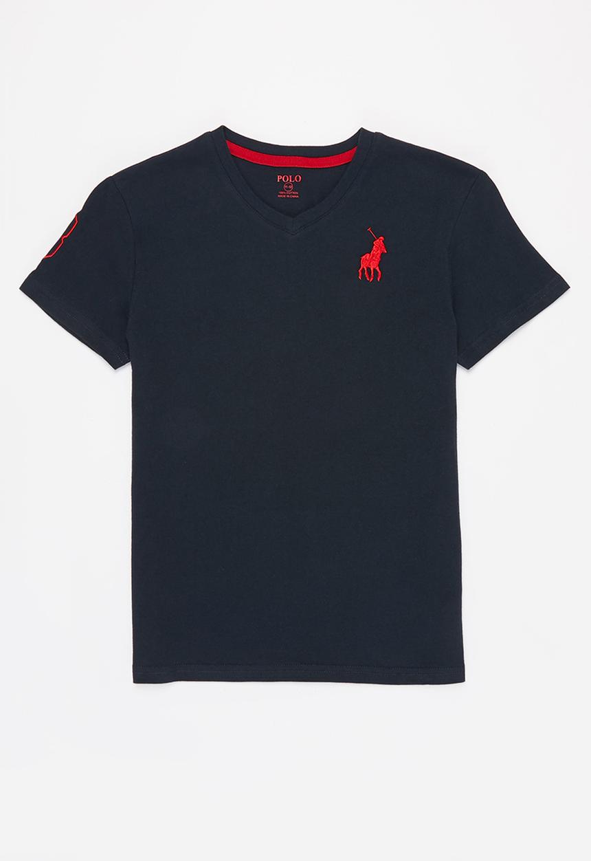 POLO - Boys james numerical v neck tee - navy