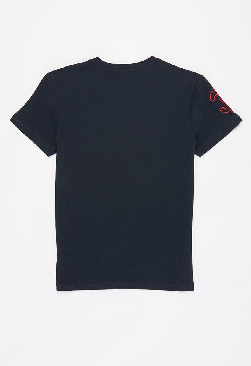 POLO - Boys james numerical v neck tee - navy