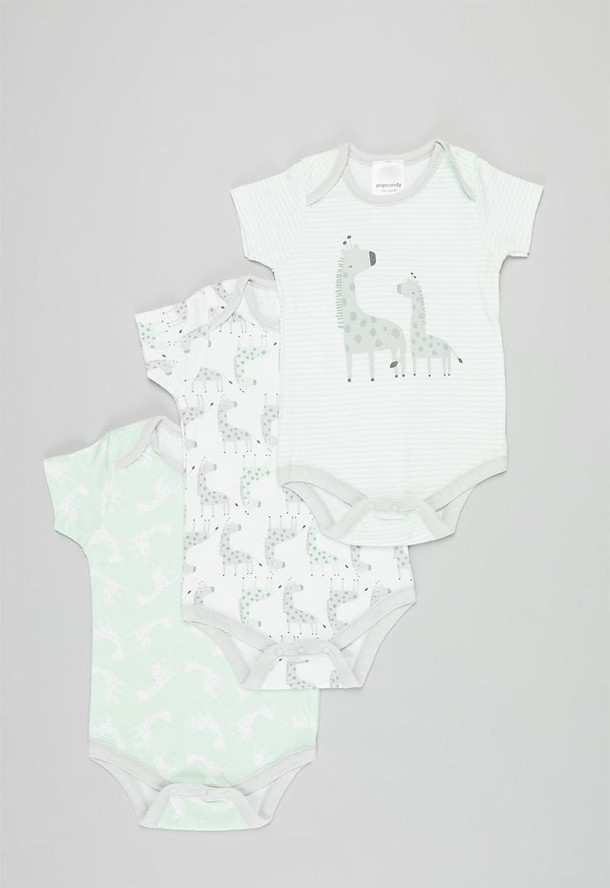 Pop Candy - Baby boys giraffe bodyvests - multi 