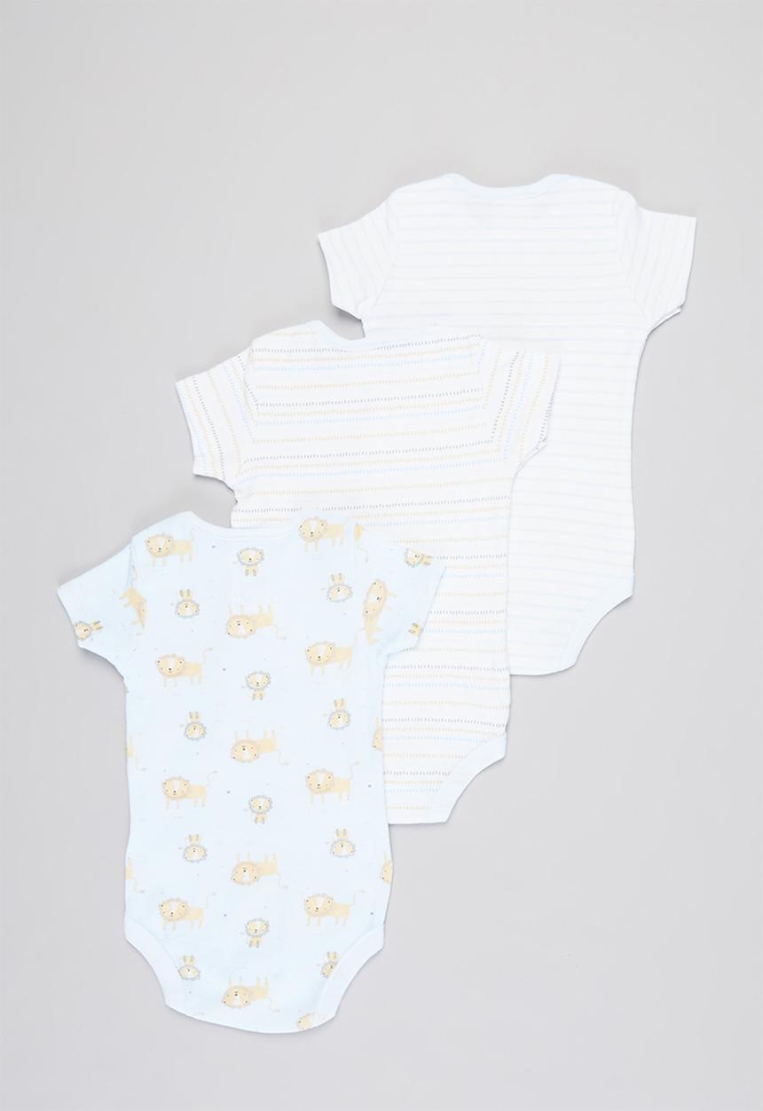 Pop Candy - Baby boys tiger bodyvests - blue & white 