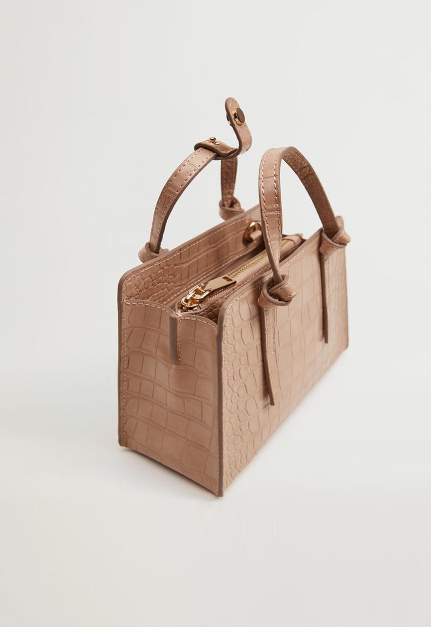 MANGO - Croc-effect mini bag - neutral