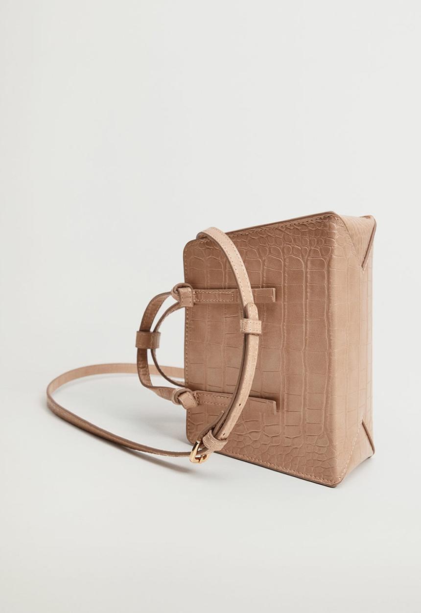 MANGO - Croc-effect mini bag - neutral