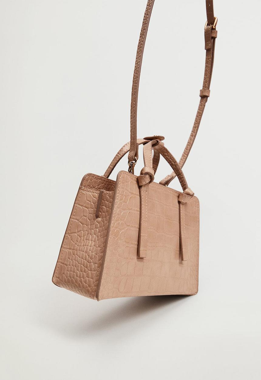 MANGO - Croc-effect mini bag - neutral