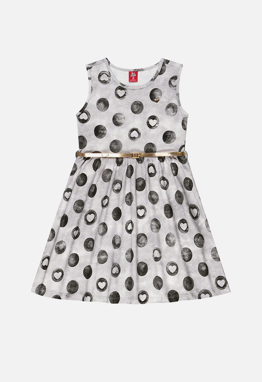 Bee Loop - Girls printed dress - light grey