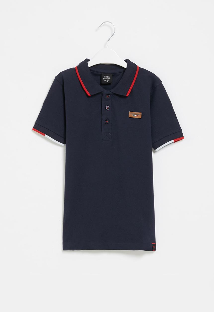 SOVIET - B cordova boys short sleeve pique golfer - navy