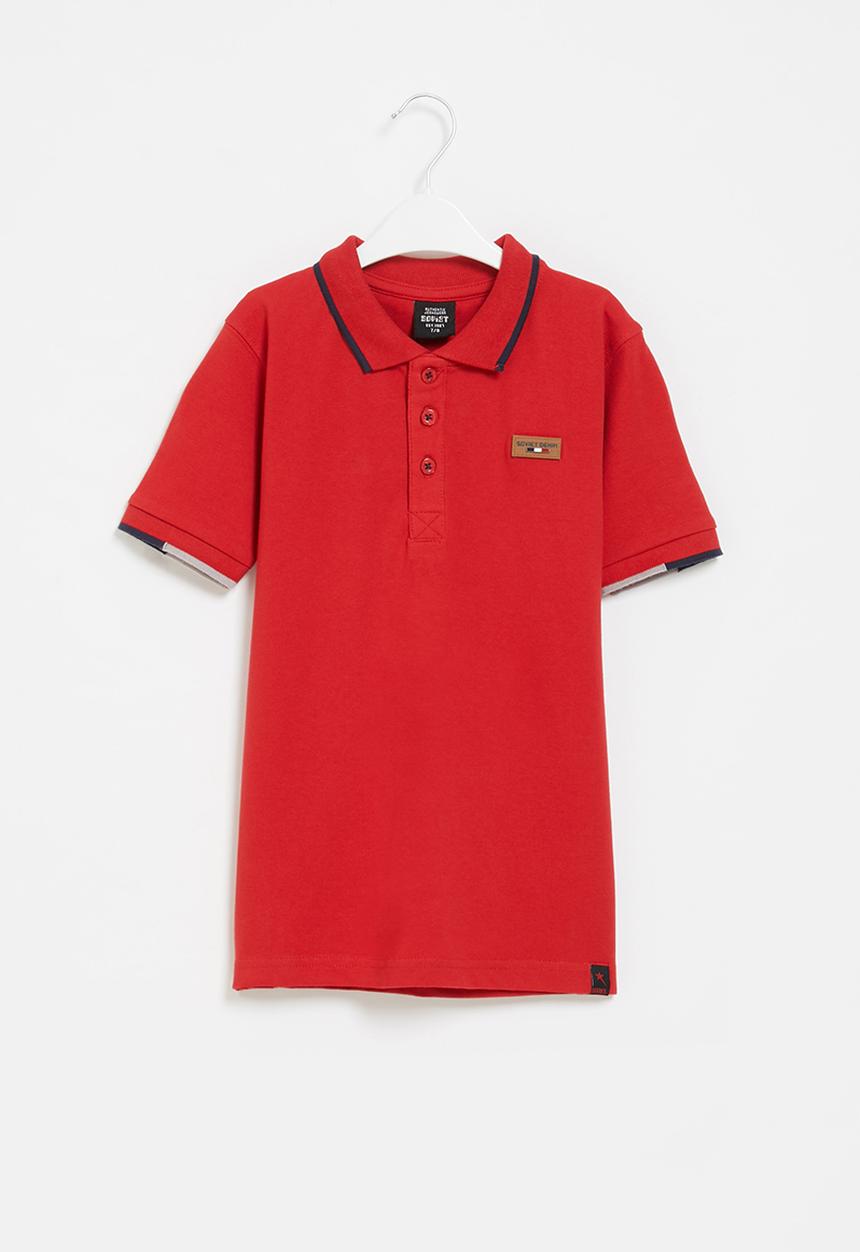 SOVIET - B cordova boys short sleeve pique golfer - red