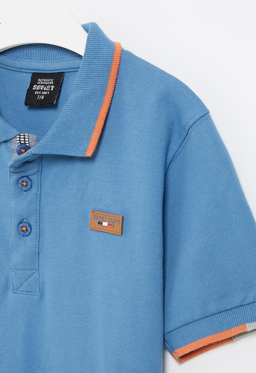 SOVIET - B cordova boys short sleeve pique golfer - blue