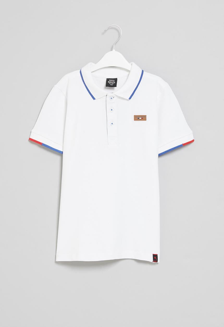 SOVIET - B cordova boys short sleeve pique golfer - white