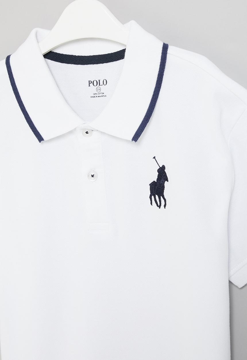 POLO - Boys kyle numerical golfer - white