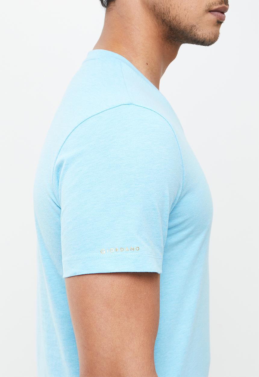 Giordano - Solid V-neck base tee - blue 