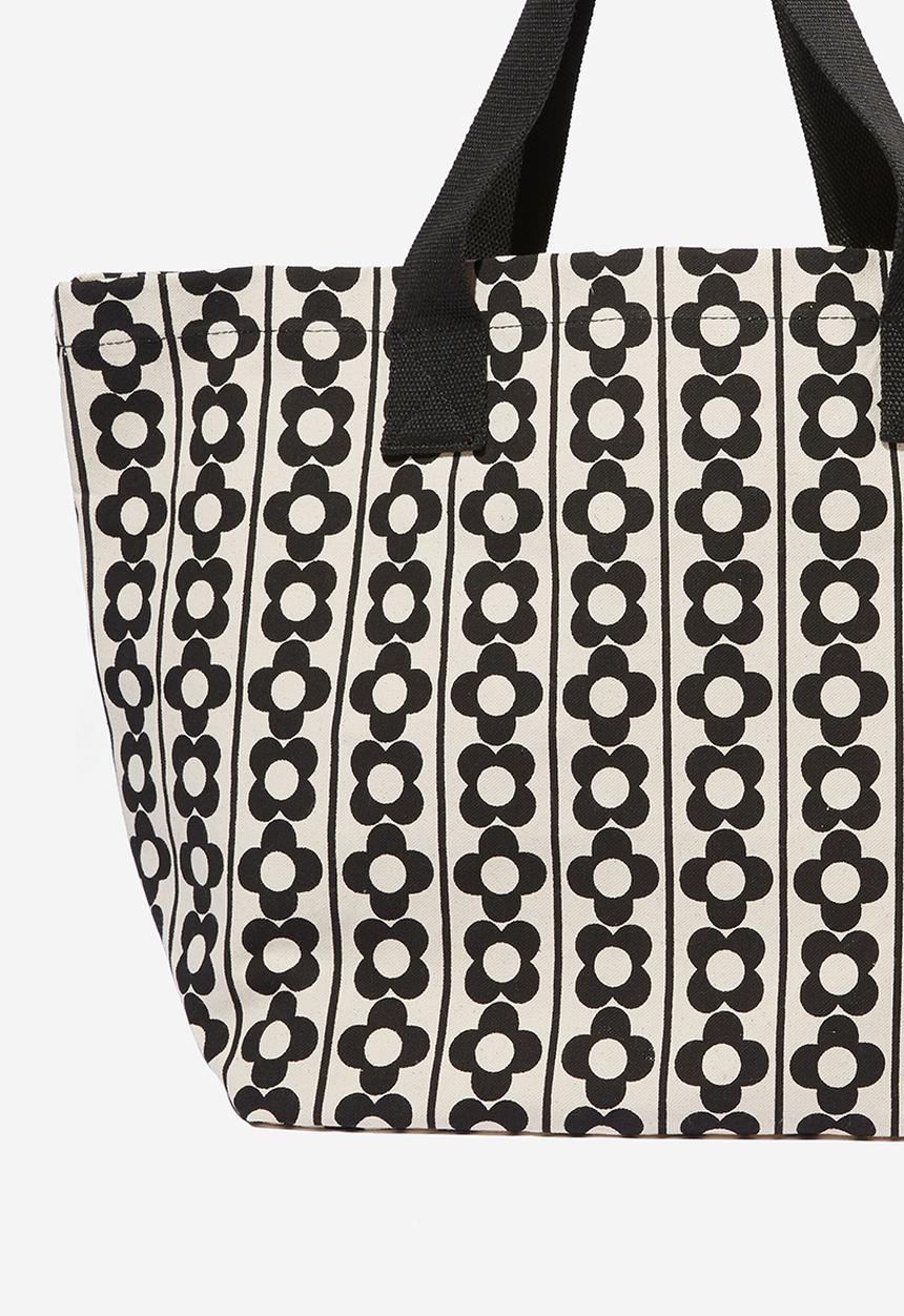 Rubi - Canvas tote bag - delilah daisy/black