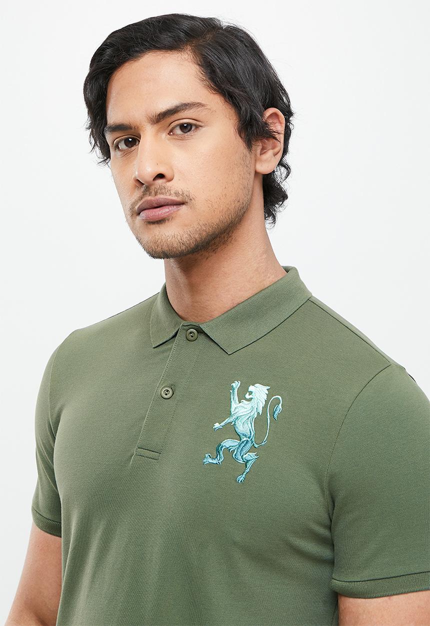 Giordano - 3d lion embriod golfer - green