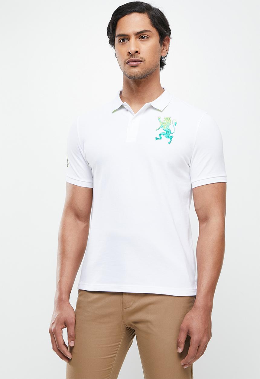 Giordano - 3d lion embriod golfer - white 