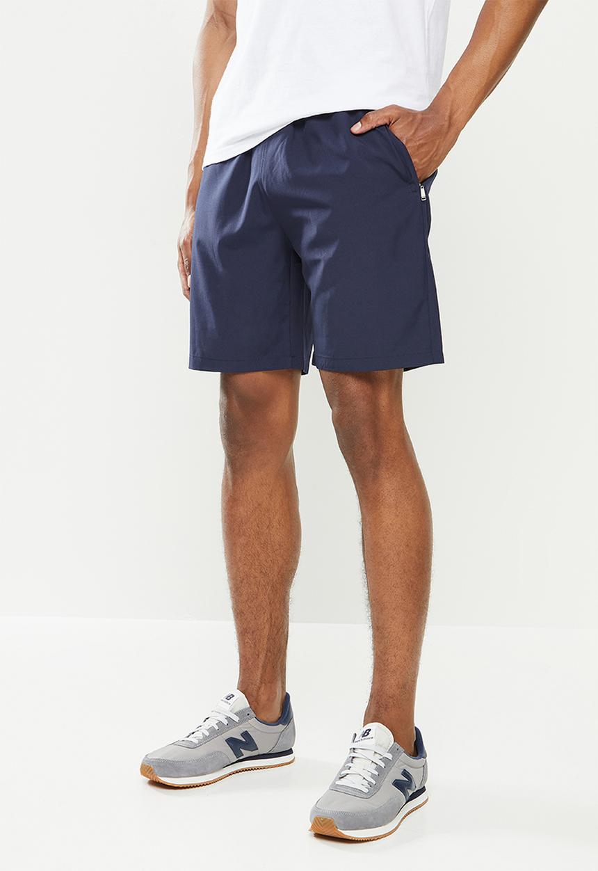 basicthread - Elastic waistband plain shorts - navy