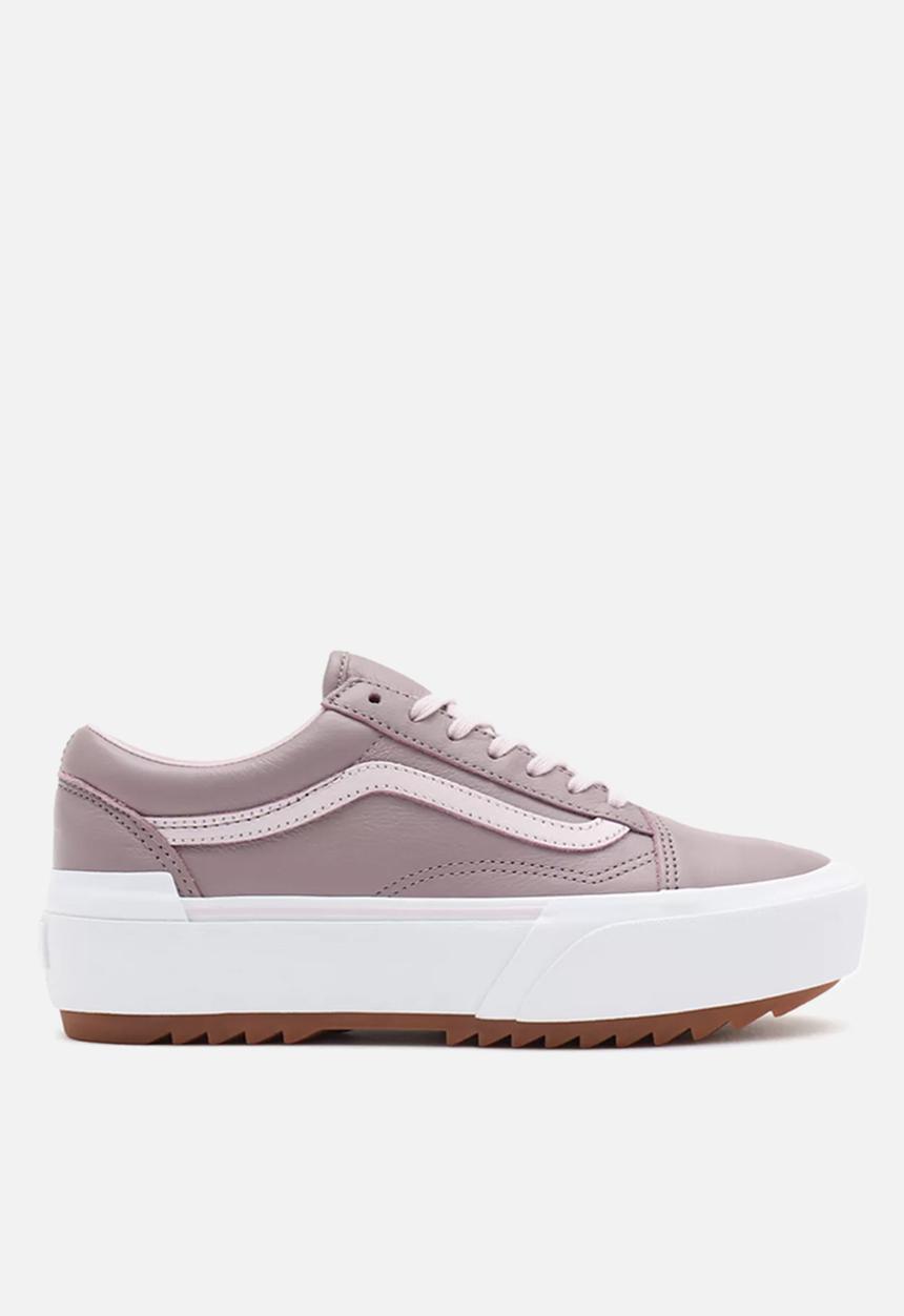 Vans - Old skool stacked - (tumbled leather) purple dove/true white