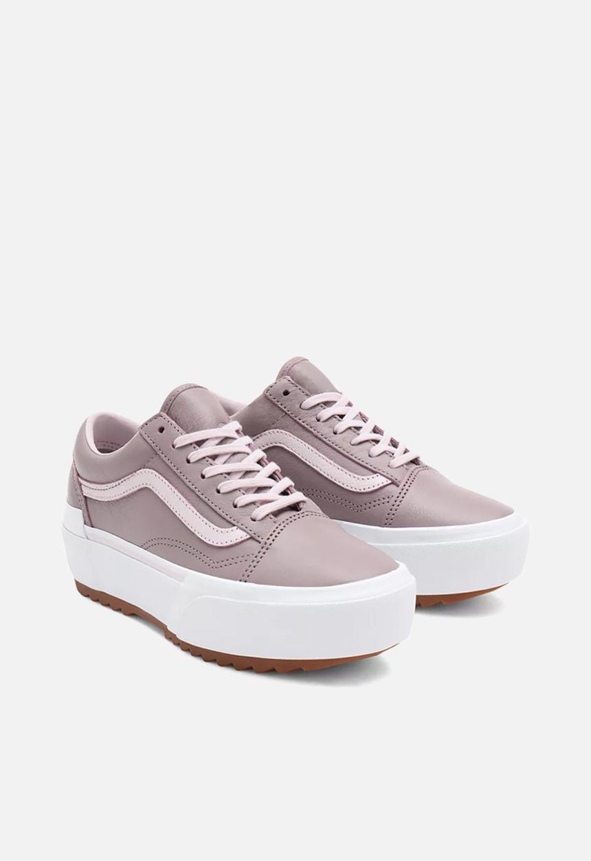 Vans - Old skool stacked - (tumbled leather) purple dove/true white