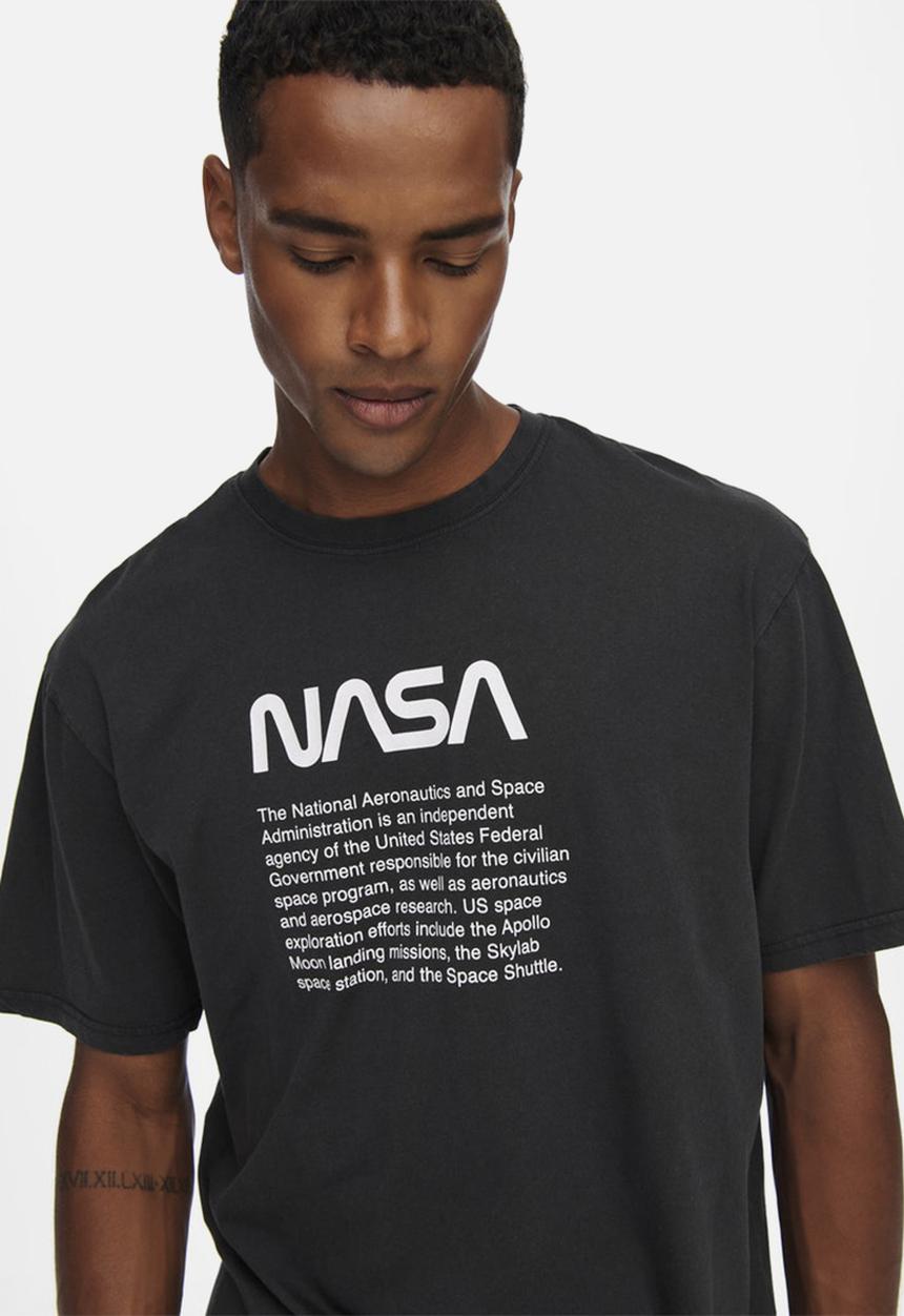 Only & Sons - Nasa life rlx tee - black