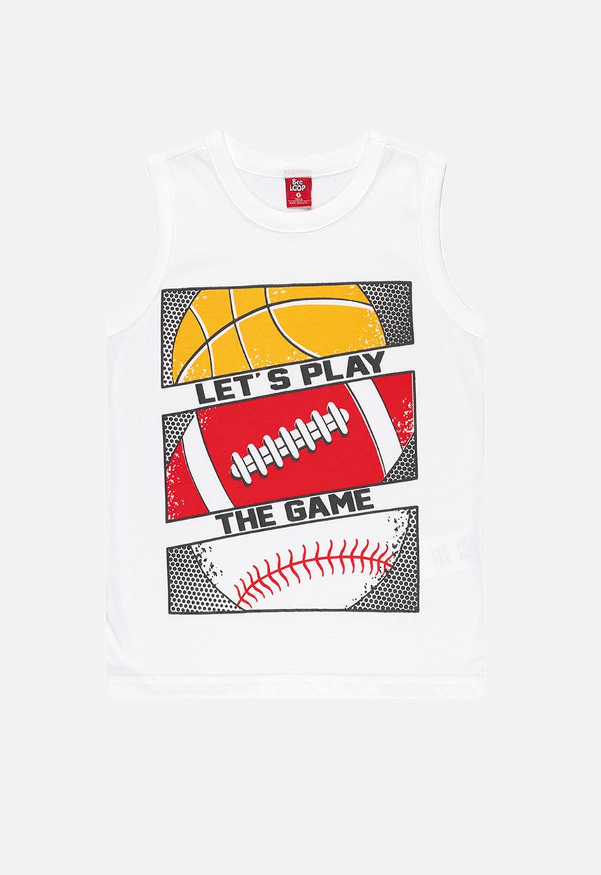 Bee Loop - Boys game tank top & shorts set - white