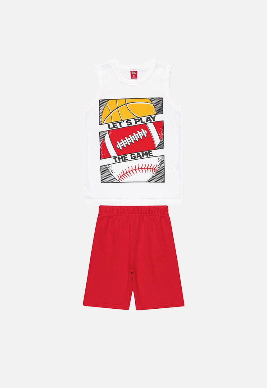 Bee Loop - Boys game tank top & shorts set - white
