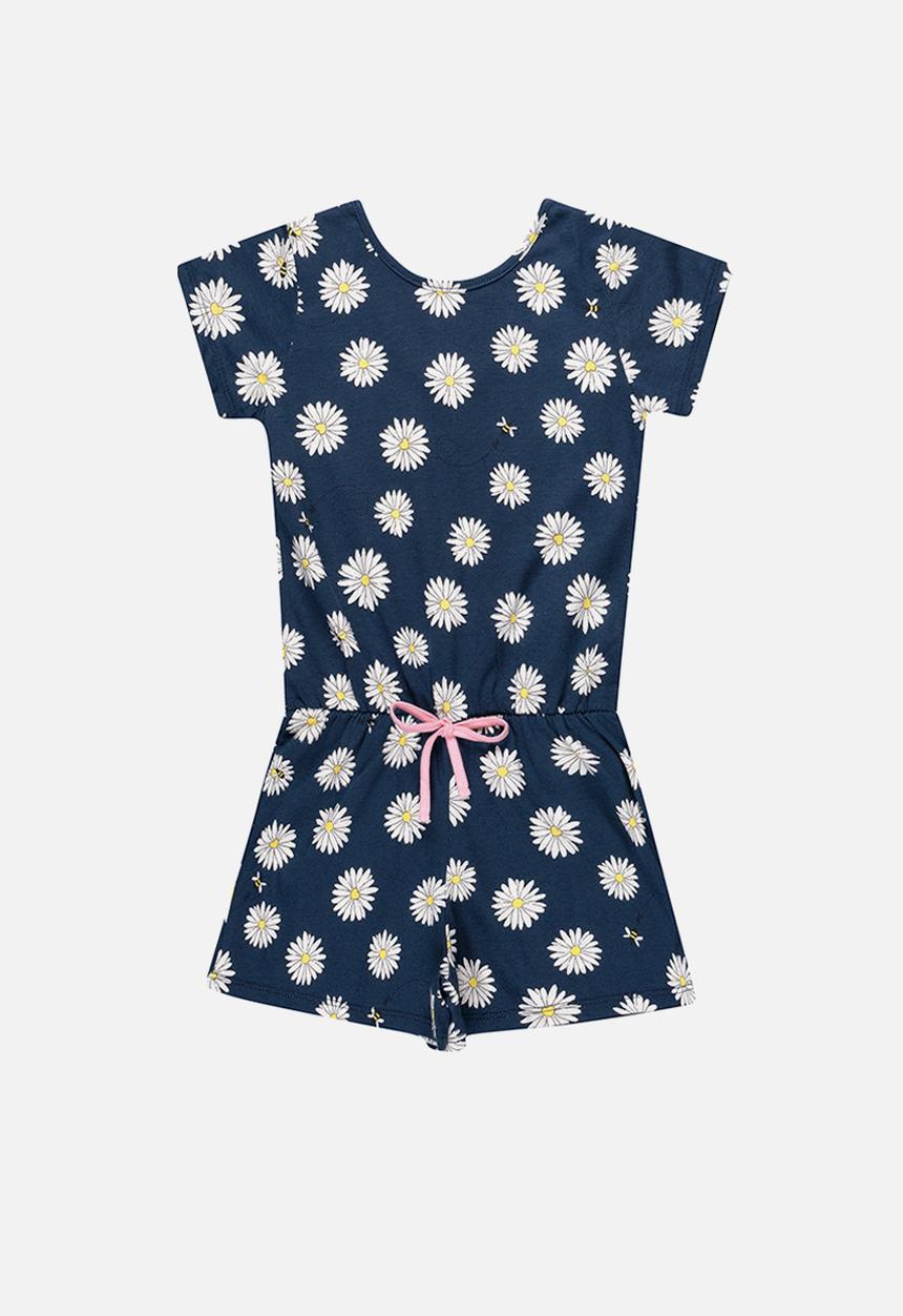 Bee Loop - Girls sunflower playsuit - dark blue