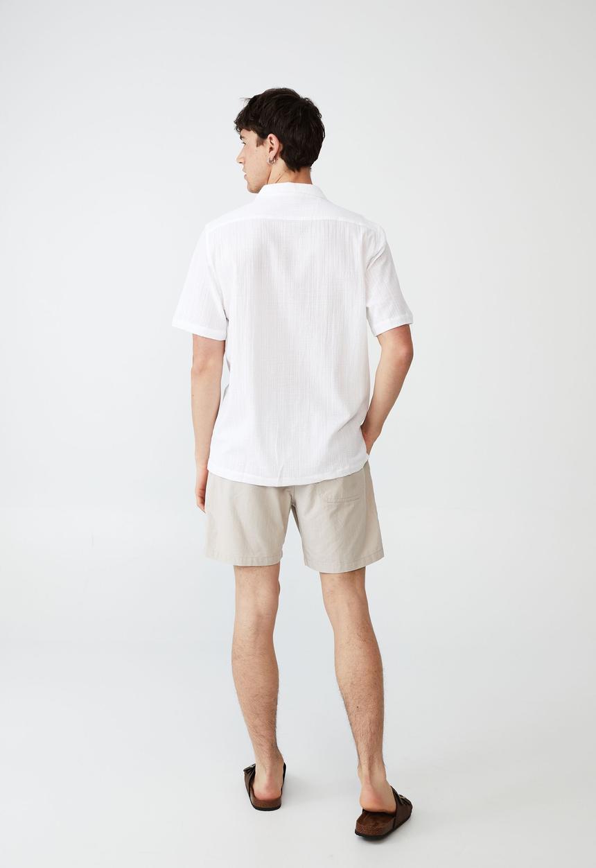 Cotton On - Riviera short sleeve shirt - white