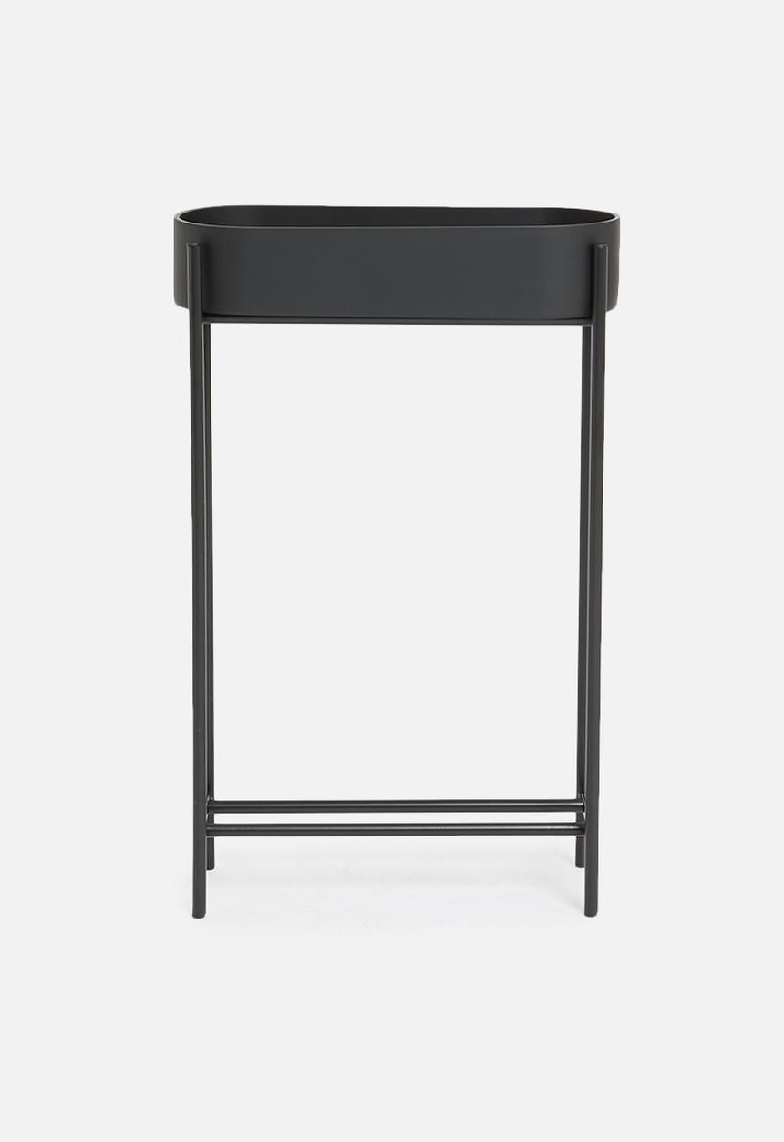 Sixth Floor - Large metal planter with polyresin pot - matte black