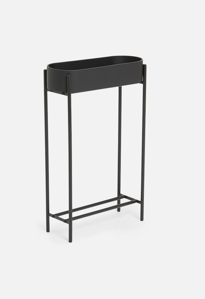 Sixth Floor - Large metal planter with polyresin pot - matte black