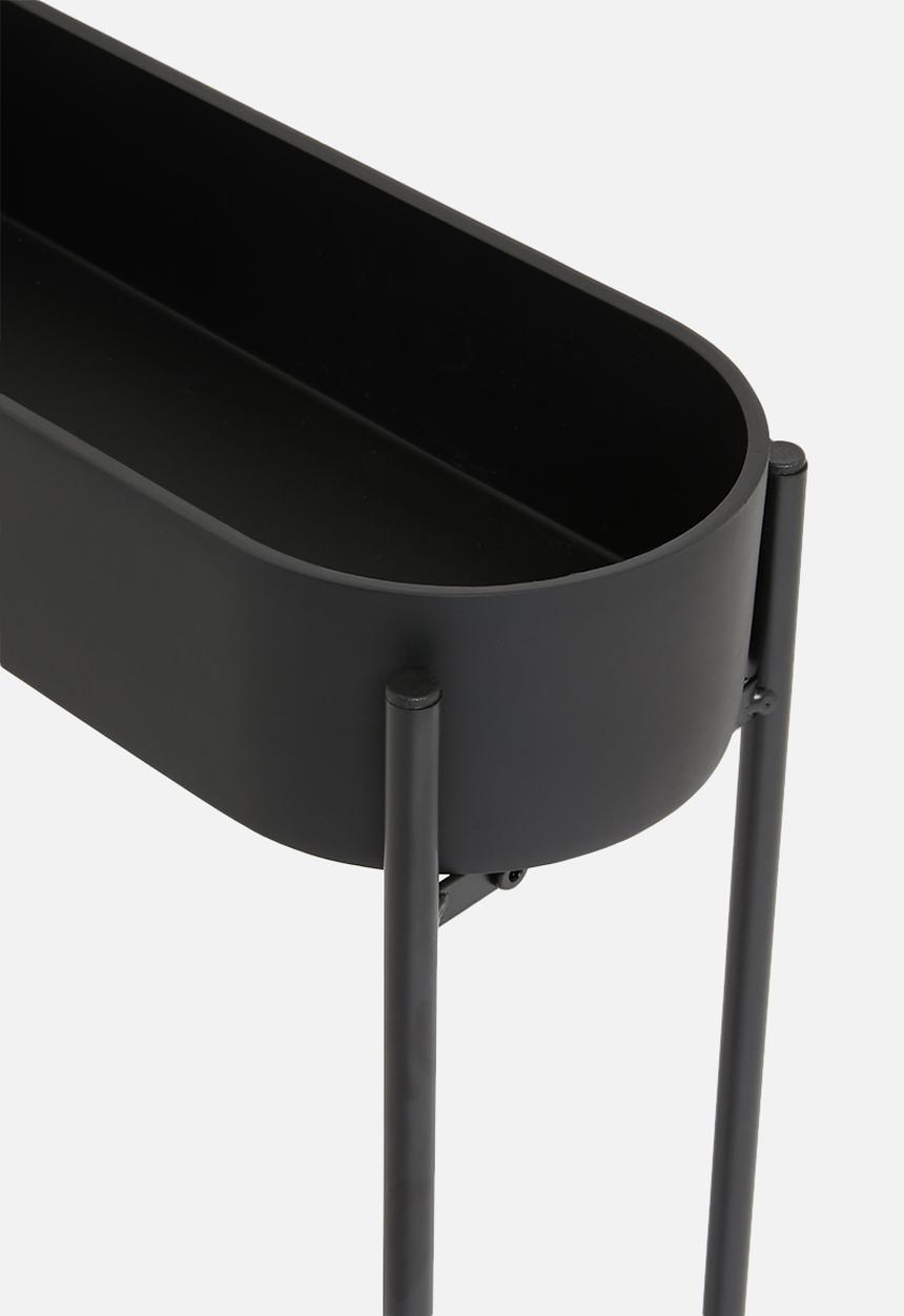 Sixth Floor - Large metal planter with polyresin pot - matte black