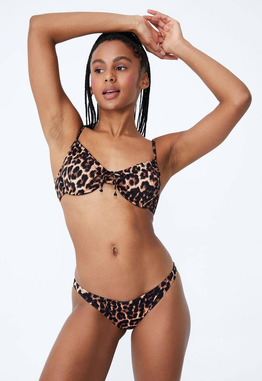 Cotton On - High side brazilian seam bikini bottom - exotic leopard