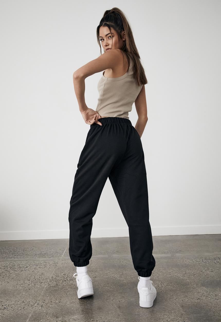 Factorie - Loop back trackpant - black