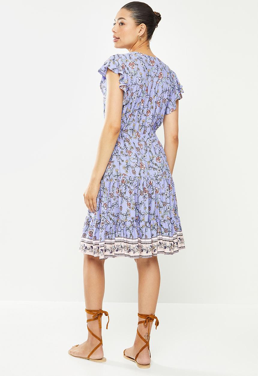 Revenge - Floral print swing dress - blue