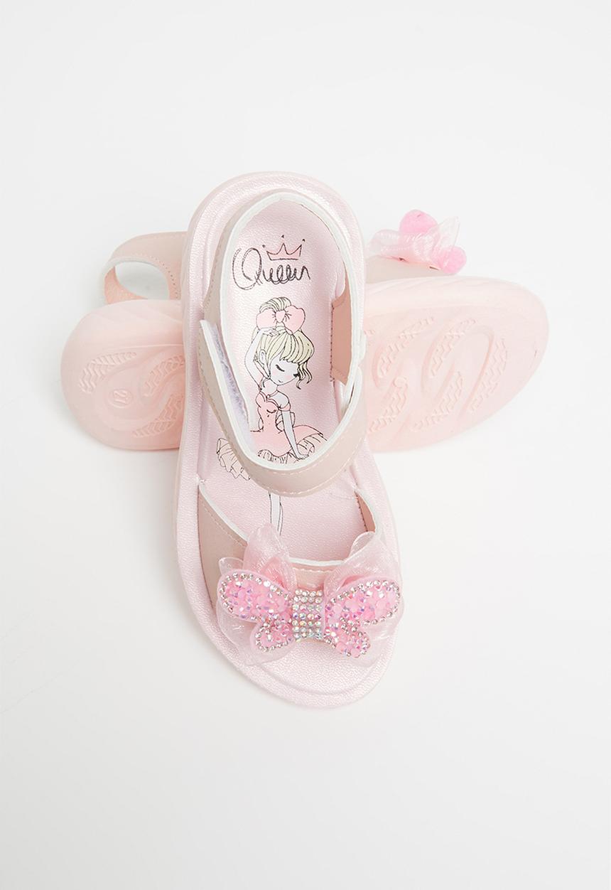 Pop Candy - Girls velcro strap sandal with bow - pink