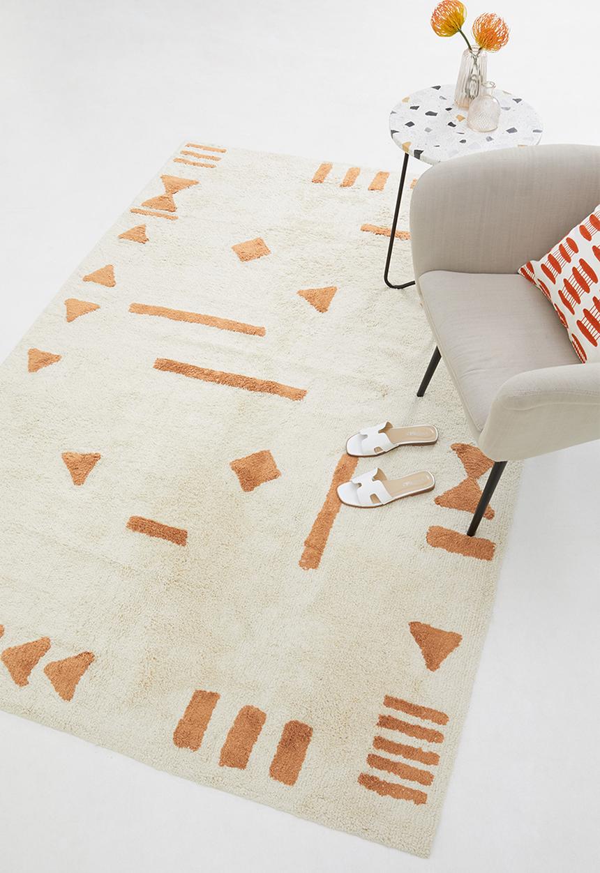 Sixth Floor - Shapes tufted rug - rust