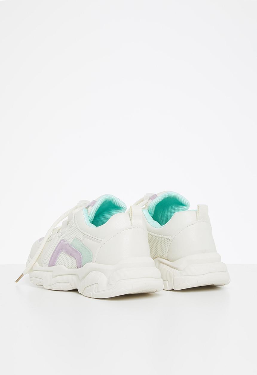 Pop Candy - Younger girls chunky sneaker - white & purple