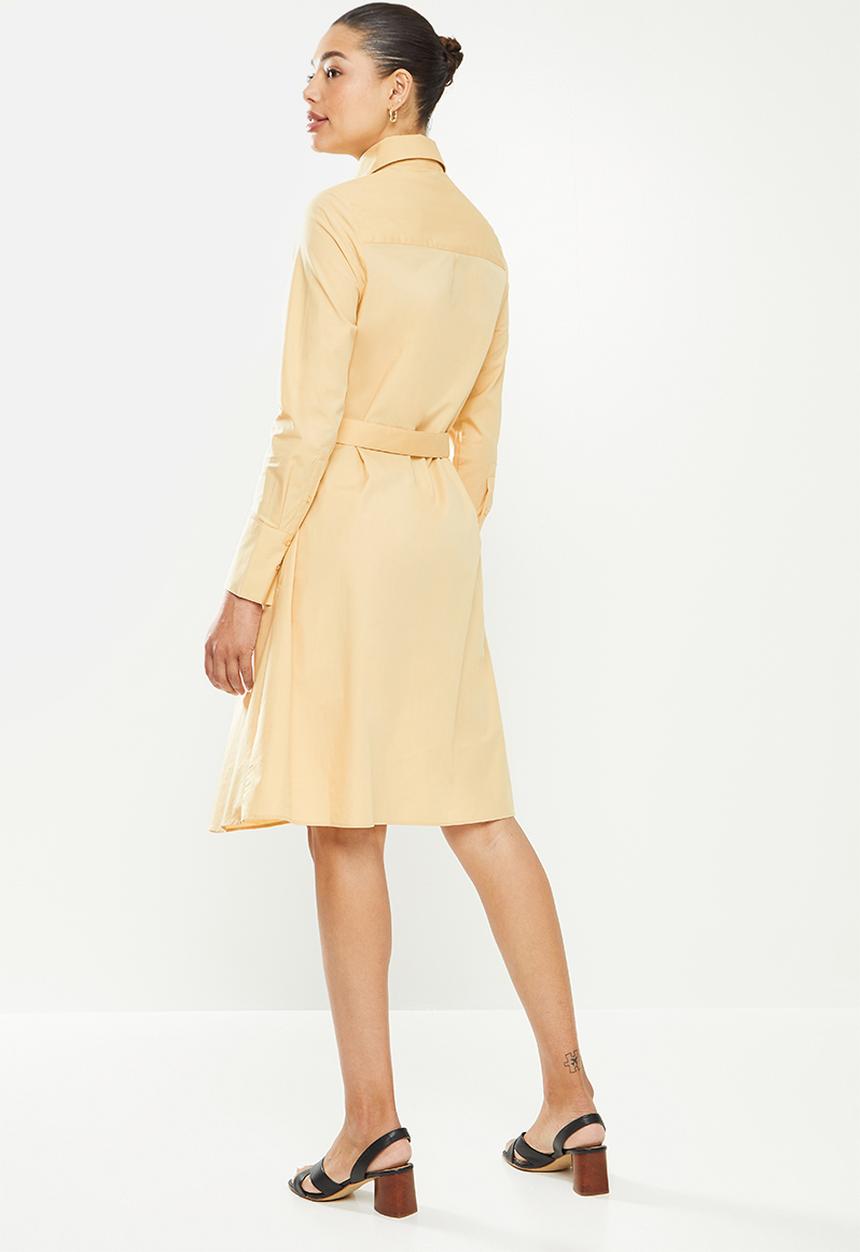 POLO - Sophia long sleeve basic shirt dress - stone