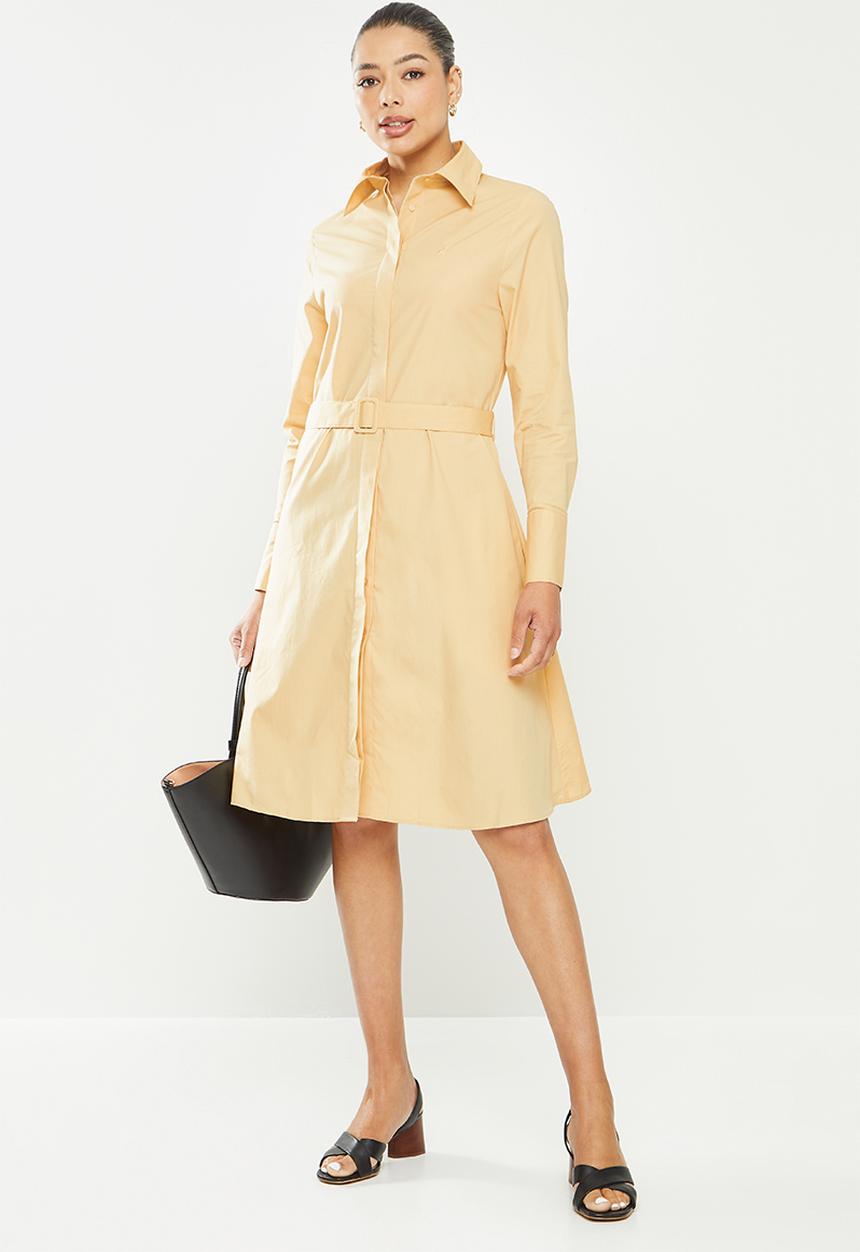 POLO - Sophia long sleeve basic shirt dress - stone