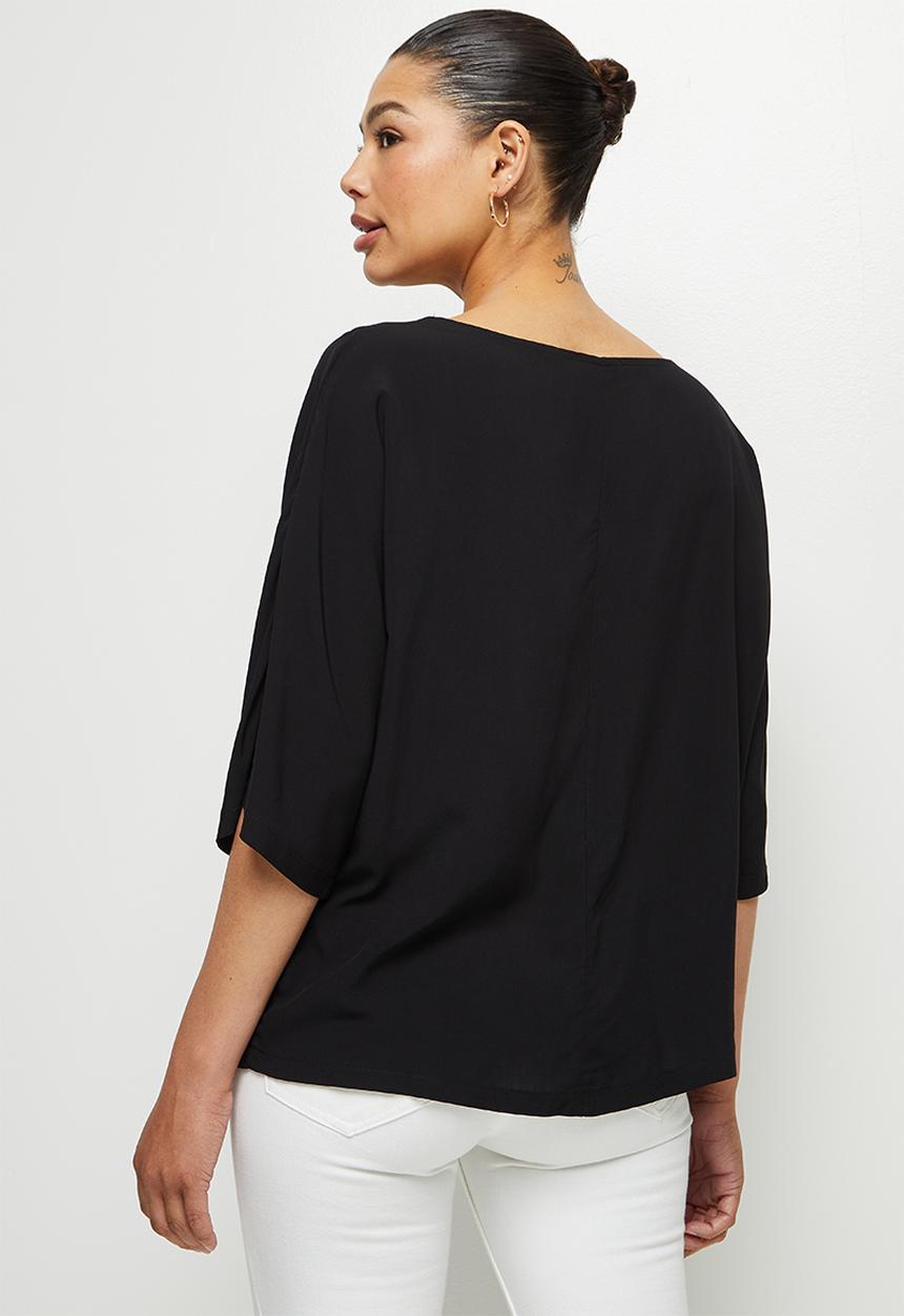 edit - Oversized boxy shell - black